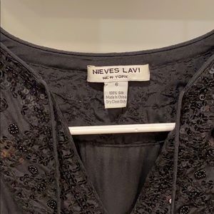 Vintage Nieves Lavi black 100% silk dress